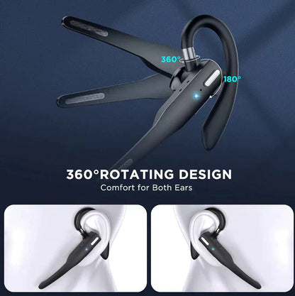 Wireless Bluetooth Headset with Dual Microphone Noise Cancelling and Long Battery Life