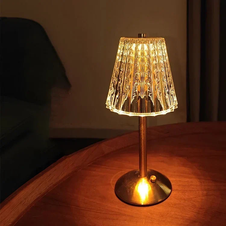 Draadloze tafellamp met kristaldetails en oplaadbare led