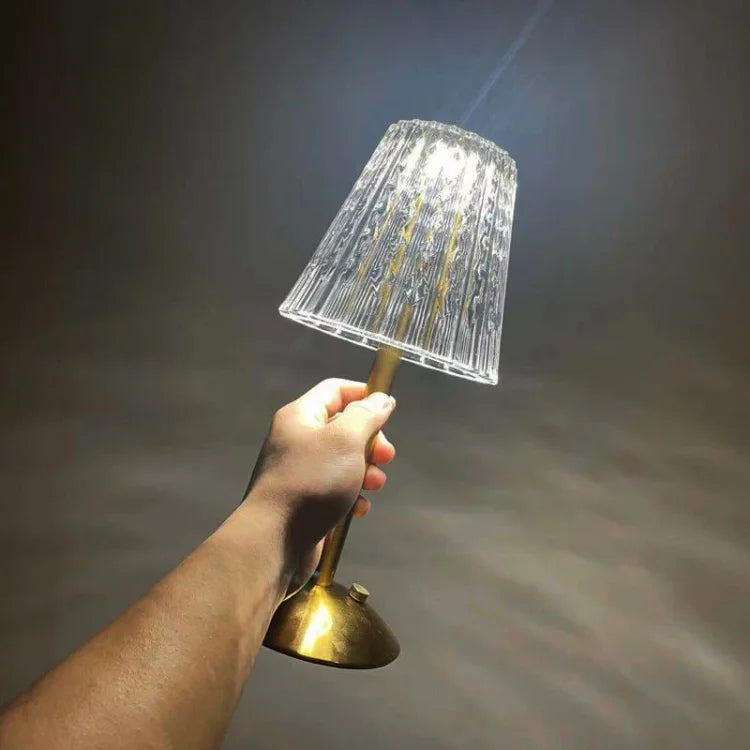 Trådløs krystalbordlampe med 3W LED-belysning