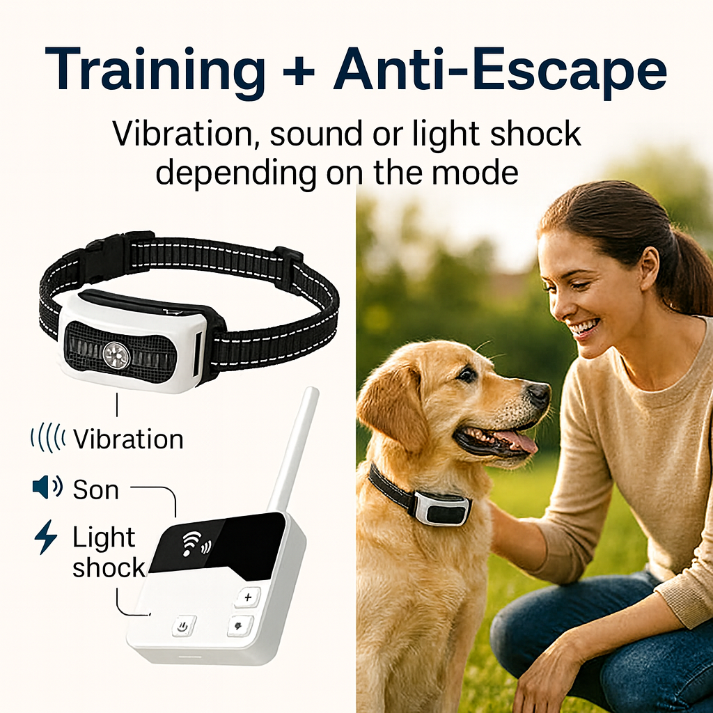 Wireless Dog Fence with Training Collar 2 in 1 Containment System