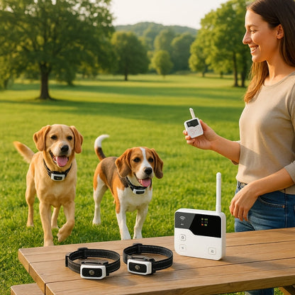 Wireless Dog Fence with Training Collar 2 in 1 Containment System