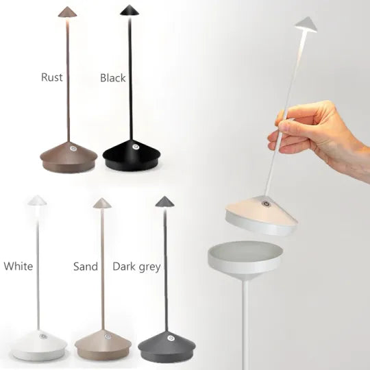 Bezprzewodowa lampa stołowa LED z akumulatorem i nowoczesnym designem  