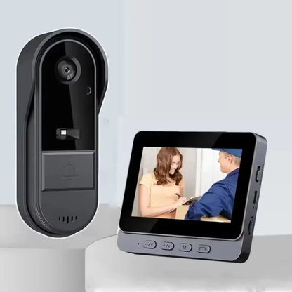 Wireless Video Doorbell with Intercom and 4.3 Inch Display