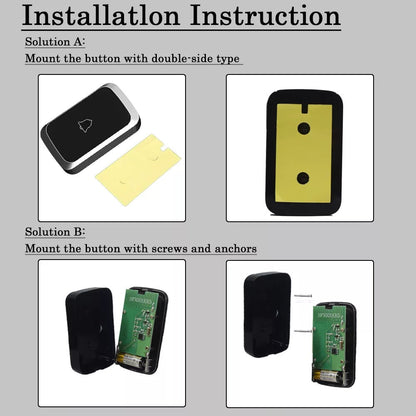 Wireless Waterproof Doorbell – LED Flash & Adjustable Chimes