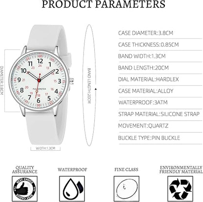 Women’s Clip On Fob Watch Silicone Waterproof Design