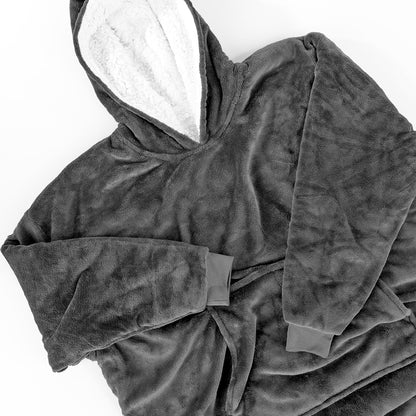Oversized tæppe-hoodie til kvinder med lange ærmer, loungeomslag