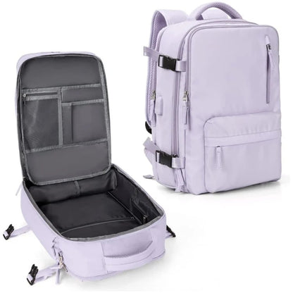 Women’s Waterproof Travel Backpack Large Capacity Anti Theft USB Charging Rucksack