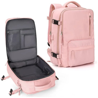 Women’s Waterproof Travel Backpack Large Capacity Anti Theft USB Charging Rucksack