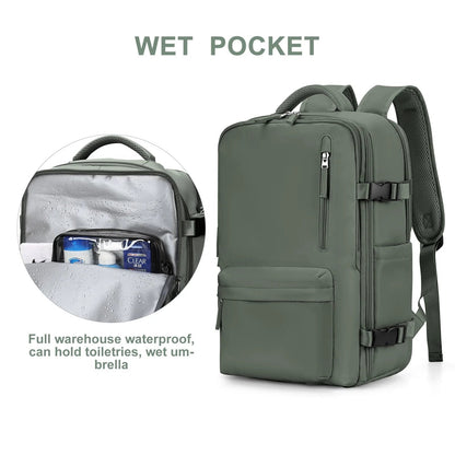 Women’s Waterproof Travel Backpack Large Capacity Anti Theft USB Charging Rucksack