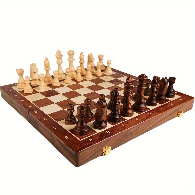 Wooden Chess Set with Solid Wood Pieces for Classic and Competitive Play