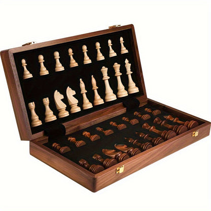 Wooden Chess Set with Solid Wood Pieces for Classic and Competitive Play