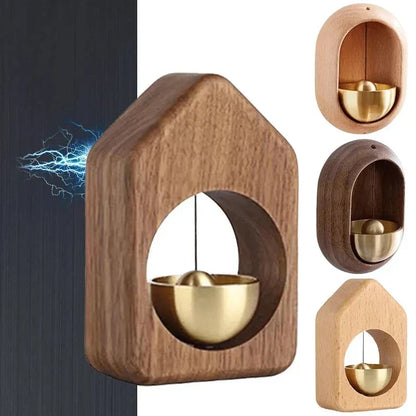 Wooden Door Bell with Magnetic Mounting and Calming Chime