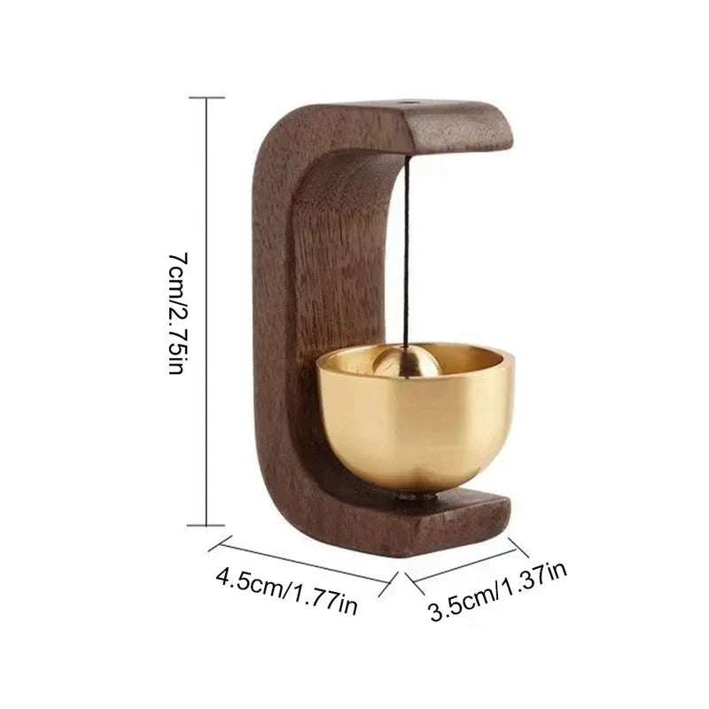 Wooden Door Bell with Magnetic Mounting and Calming Chime