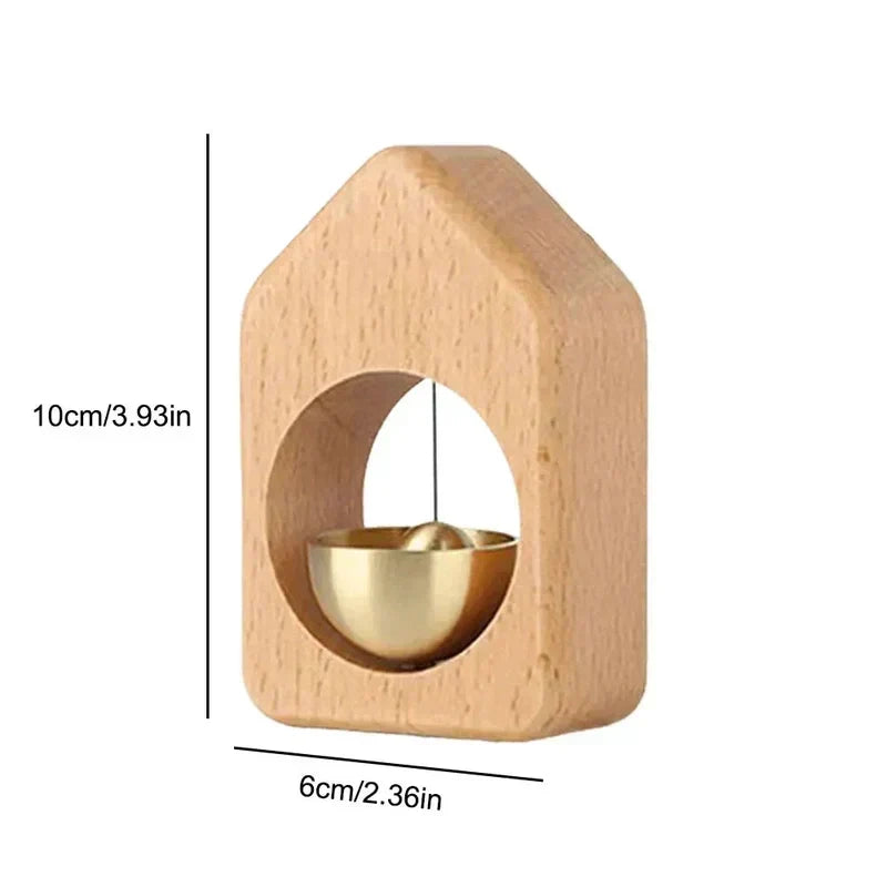 Wooden Door Bell with Magnetic Mounting and Calming Chime