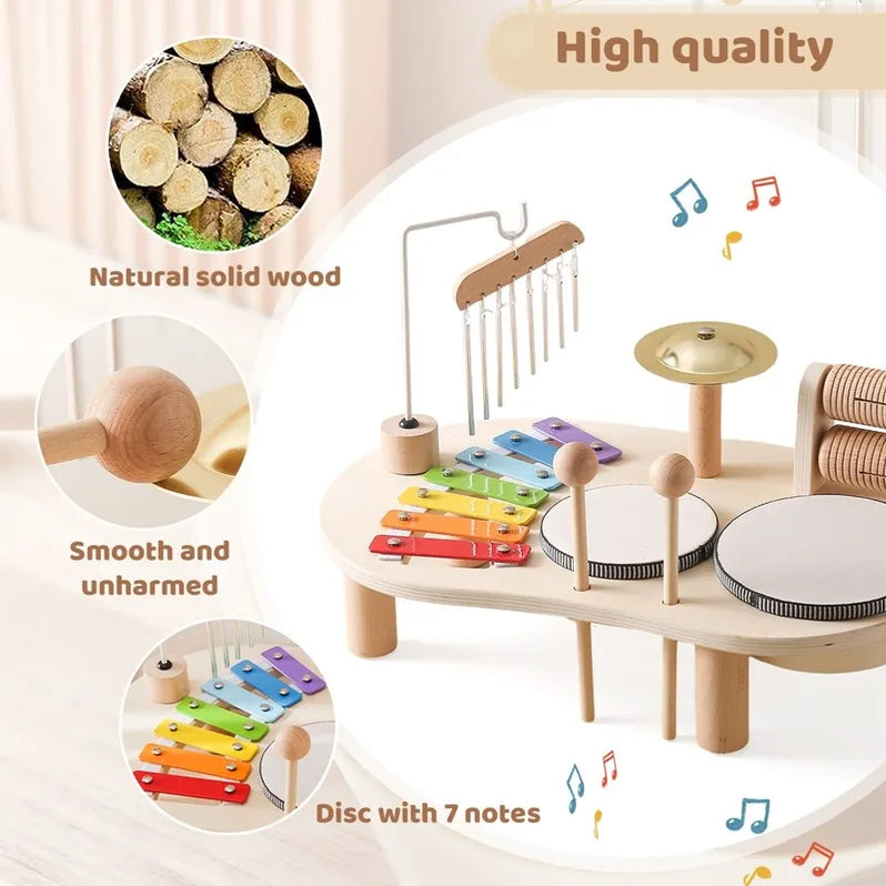 Wooden Music Station Multi Instrument Toy for Kids