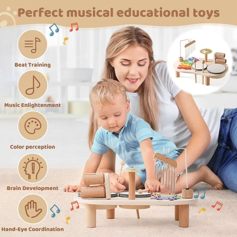 Wooden Music Station Multi Instrument Toy for Kids