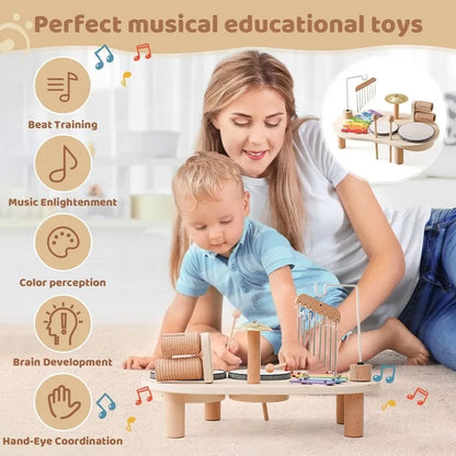 Wooden Music Station Multi Instrument Toy for Kids