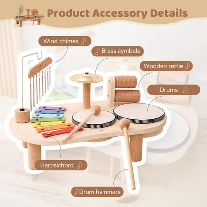 Wooden Music Station Multi Instrument Toy for Kids
