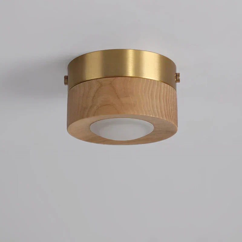 WoodenGlow Walnut LED Ceiling Light Modern Wooden Spotlight