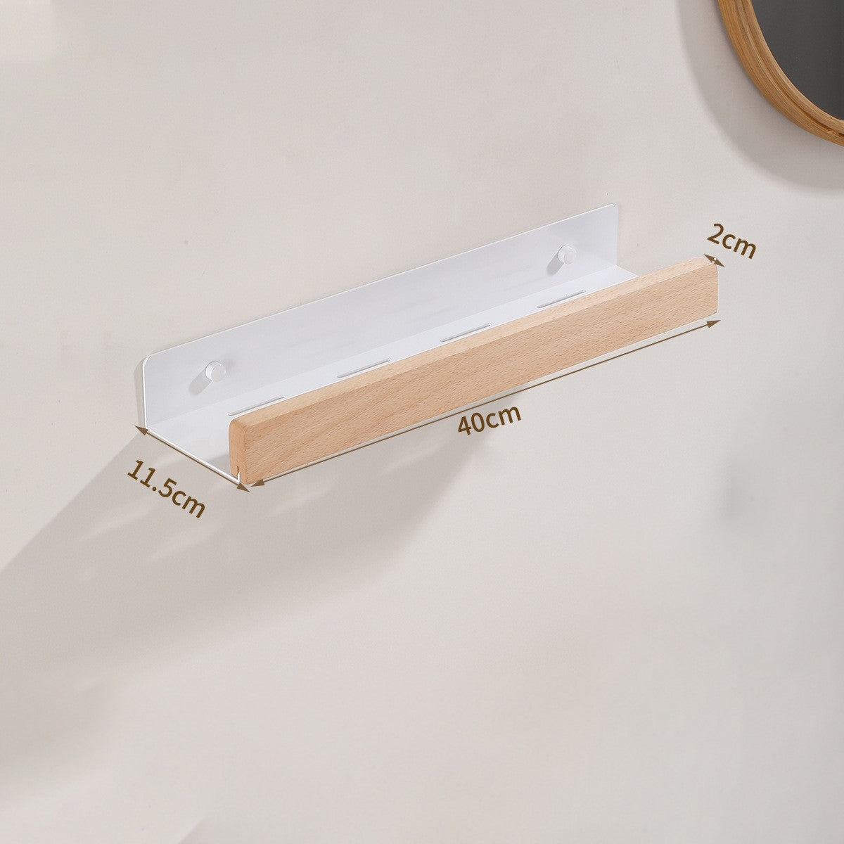Woodify Wall Shelf No Drill Shower Caddy for Modern Bathrooms