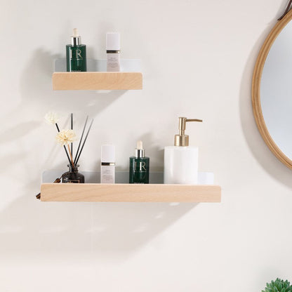 Woodify Wall Shelf No Drill Shower Caddy for Modern Bathrooms