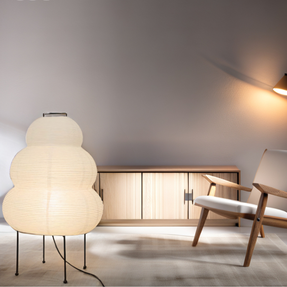 Zen Floor Lamp with Dimmable LED Light and Japanese Inspired Design