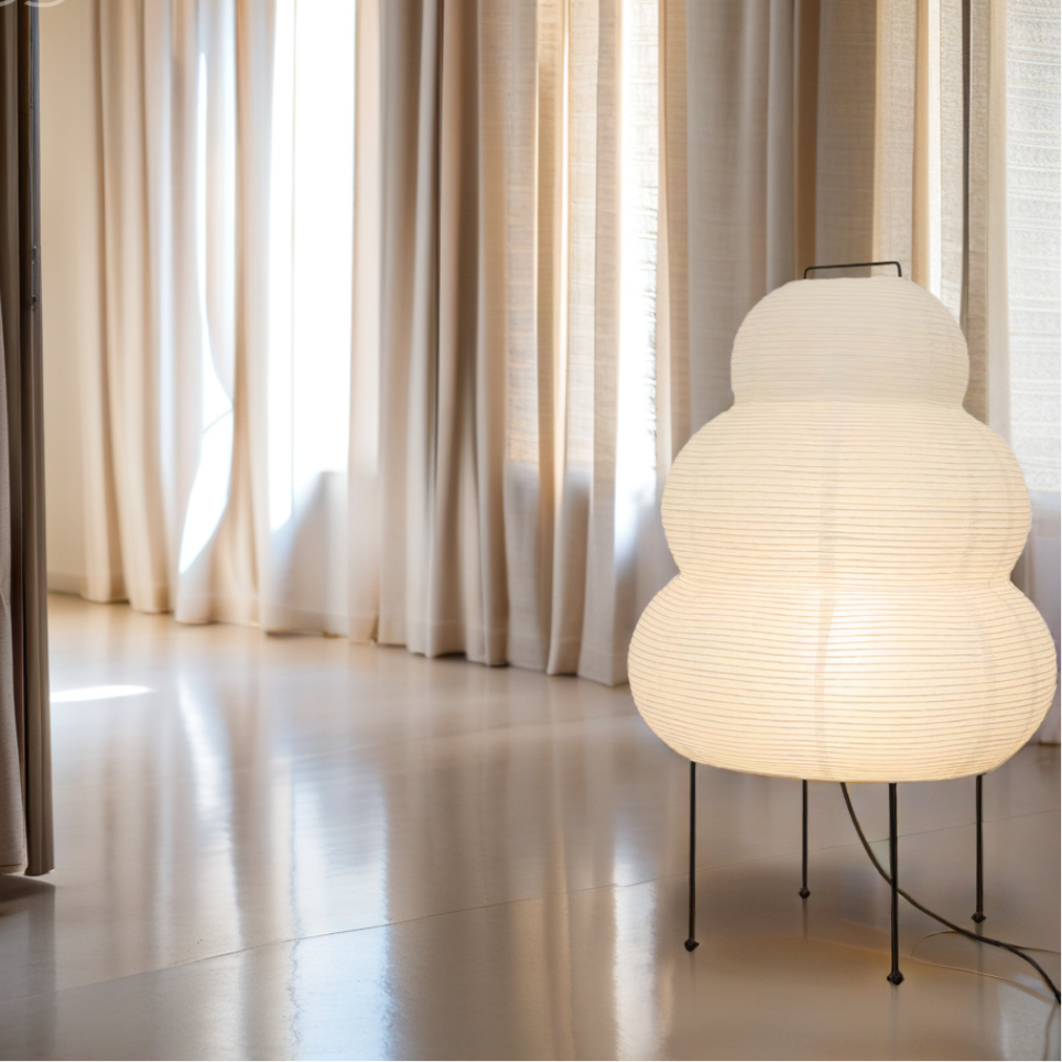 Zen Floor Lamp with Dimmable LED Light and Japanese Inspired Design