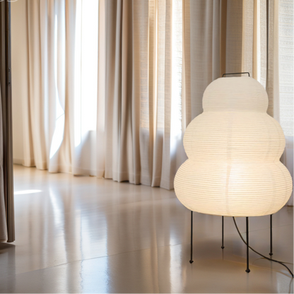 Zen Floor Lamp with Dimmable LED Light and Japanese Inspired Design
