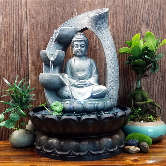 ZenFlow Buddha Indoor Water Fountain Calm Home Decor