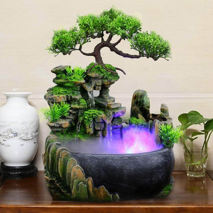 ZenFlow Tabletop Water Fountain with LED Light