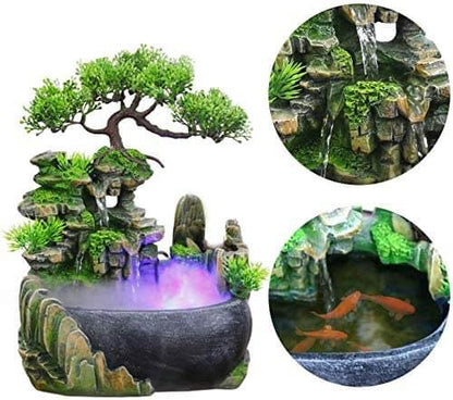 ZenFlow Tabletop Water Fountain with LED Light
