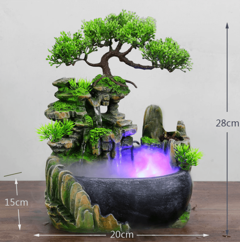 ZenFlow Tabletop Water Fountain with LED Light