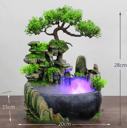 ZenFlow Tabletop Water Fountain with LED Light