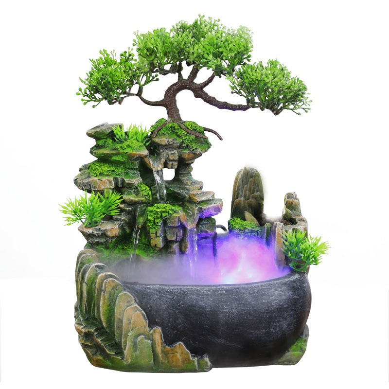 ZenFlow Tabletop Water Fountain with LED Light