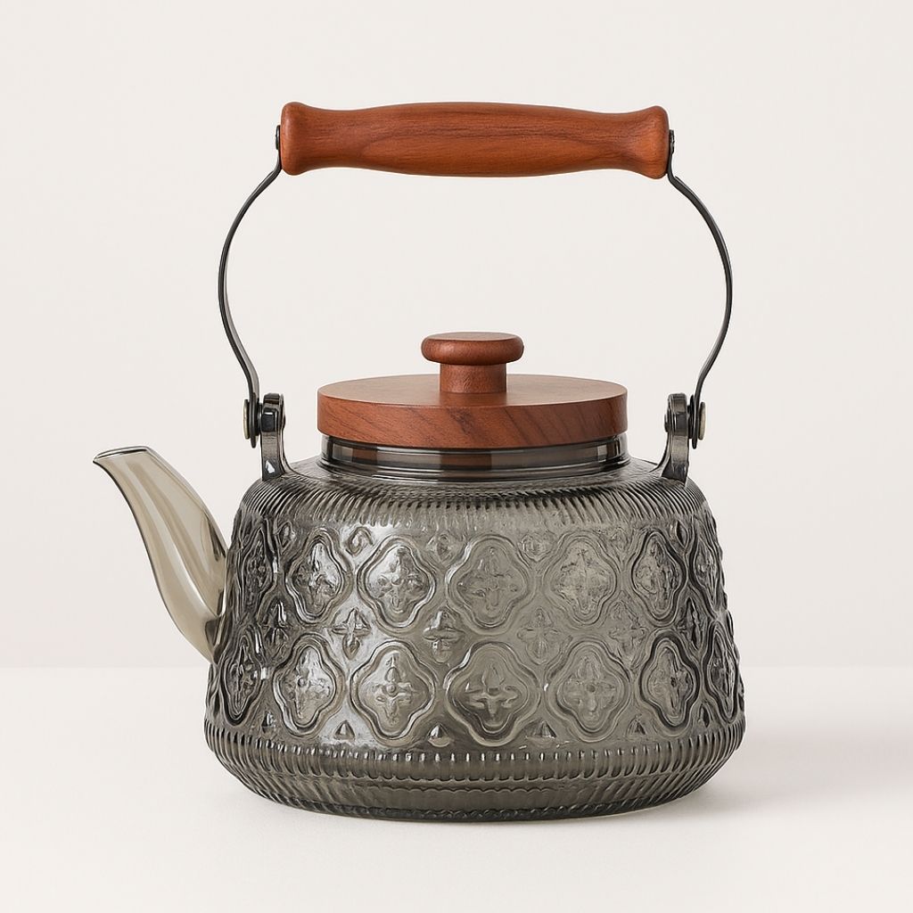 Zoie Glass Teapot with Infuser Wooden Handle 1000ml