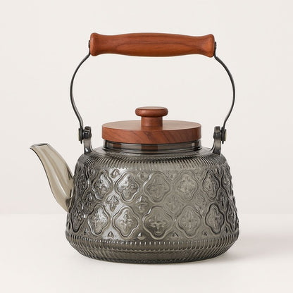 Zoie Glass Teapot with Infuser Wooden Handle 1000ml