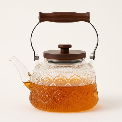 Zoie Glass Teapot with Infuser Wooden Handle 1000ml
