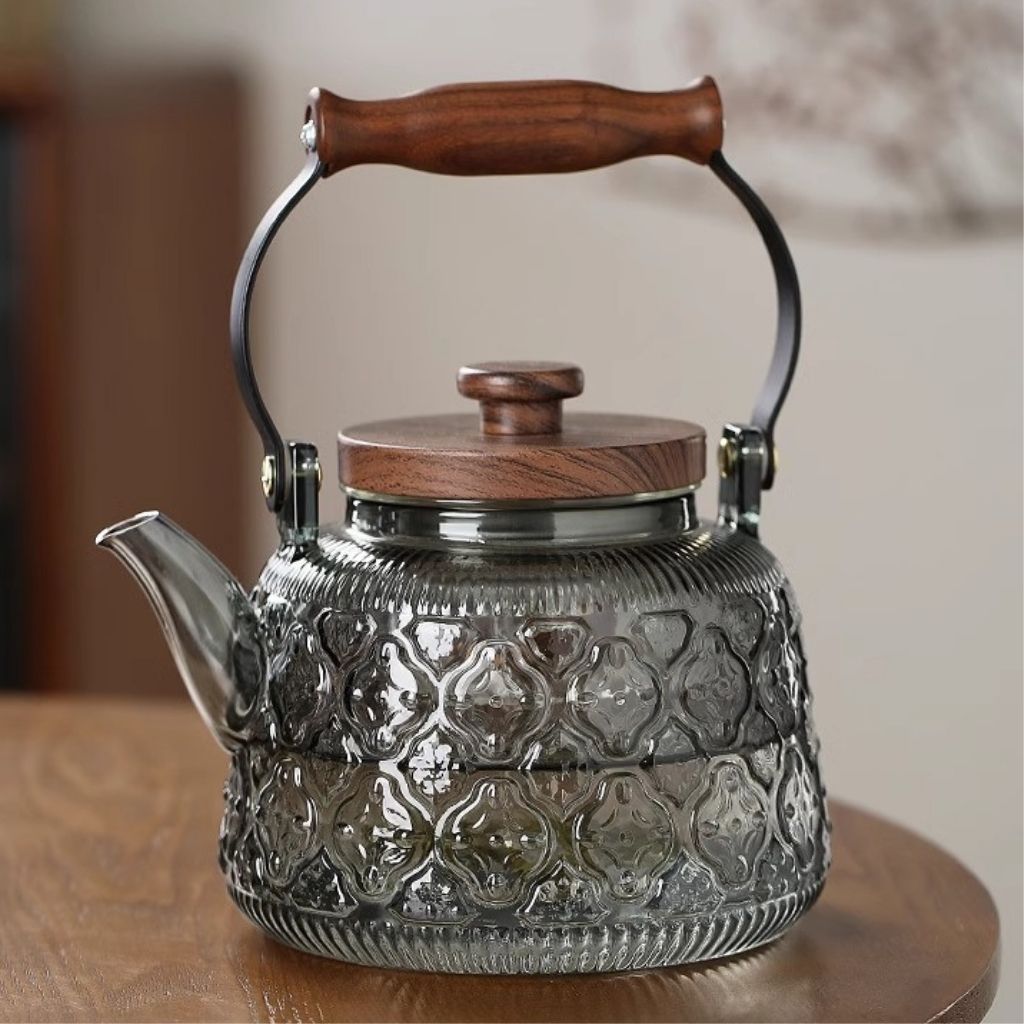 Zoie Glass Teapot with Infuser Wooden Handle 1000ml