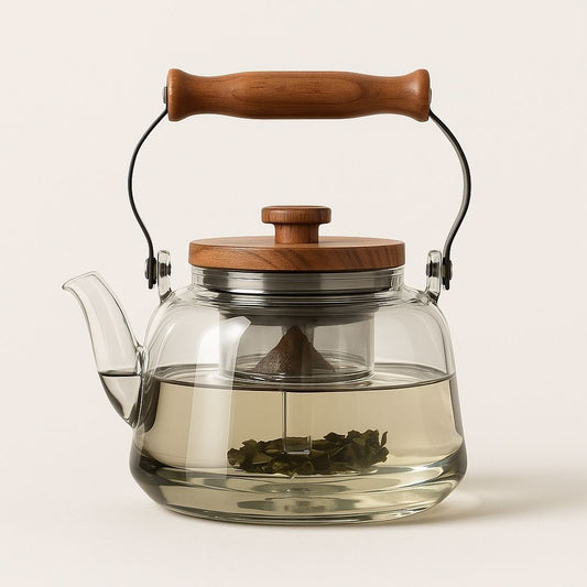 Zoie Glass Teapot with Infuser Wooden Handle 1000ml