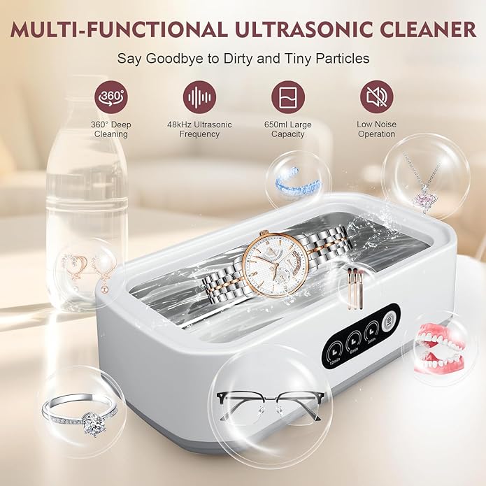 Zyniq Ultrasonic Cleaner Jewellery Glasses Watch Deep Cleaning Device