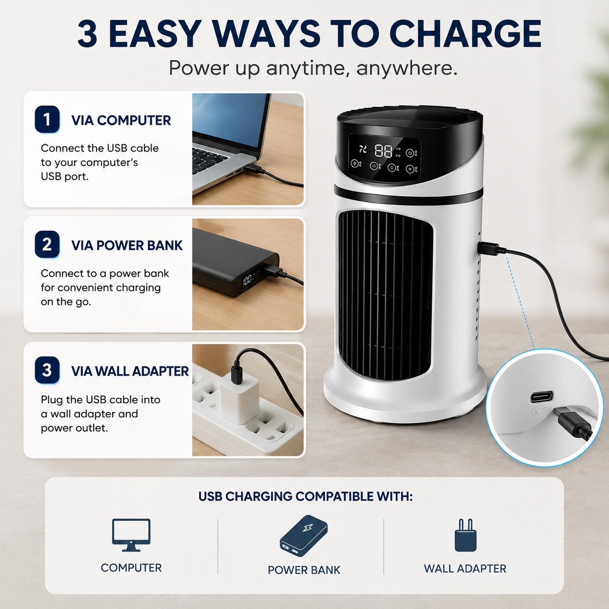 Compact Portable Evaporative Air Cooler