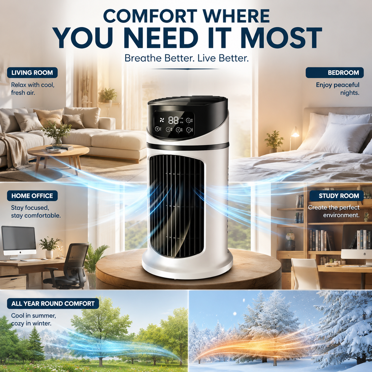 Compact Portable Evaporative Air Cooler