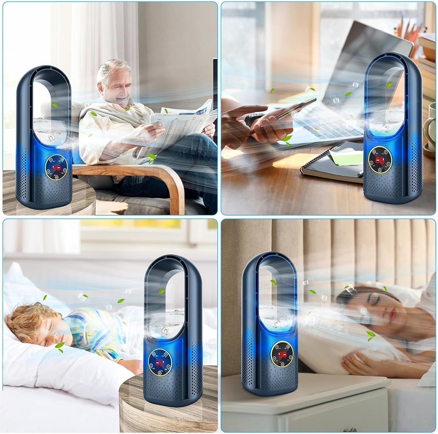 Portable Bladeless Air Cooler with Six Speeds